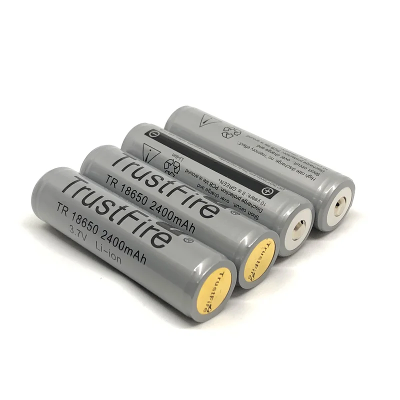 

20 шт./лот, с защитой TrustFire, 18650, 3,7 В, 2400 мАч, камера, фонарик, литиевая батарея, 18650, аккумуляторные батареи с печатной платой