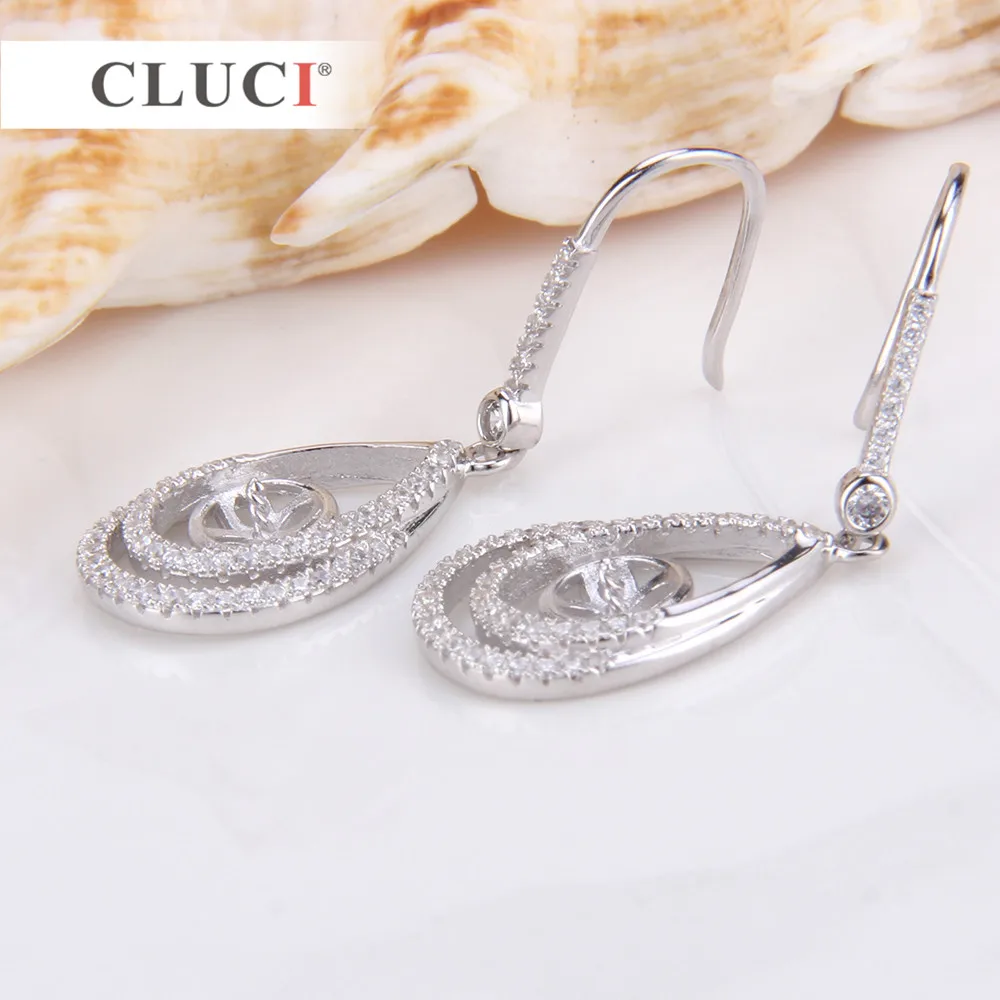 Серебряные серьги капли CLUCI 925 пробы ювелирные изделия с жемчугом в форме воды