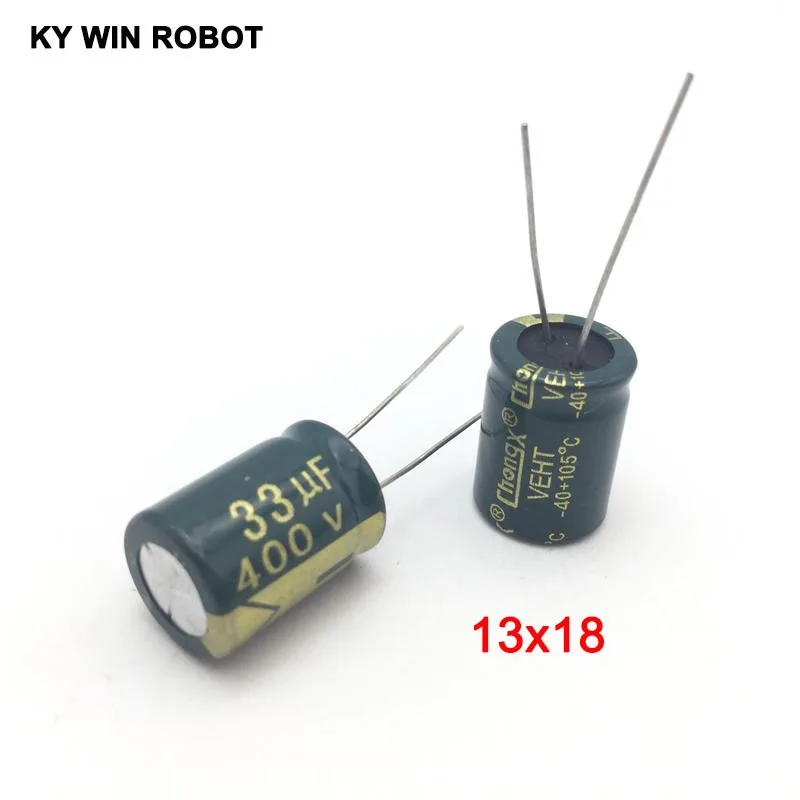10 шт. алюминиевый электролитический конденсатор 33 мкФ 400 V 13*20 мм frekuensi tinggi
