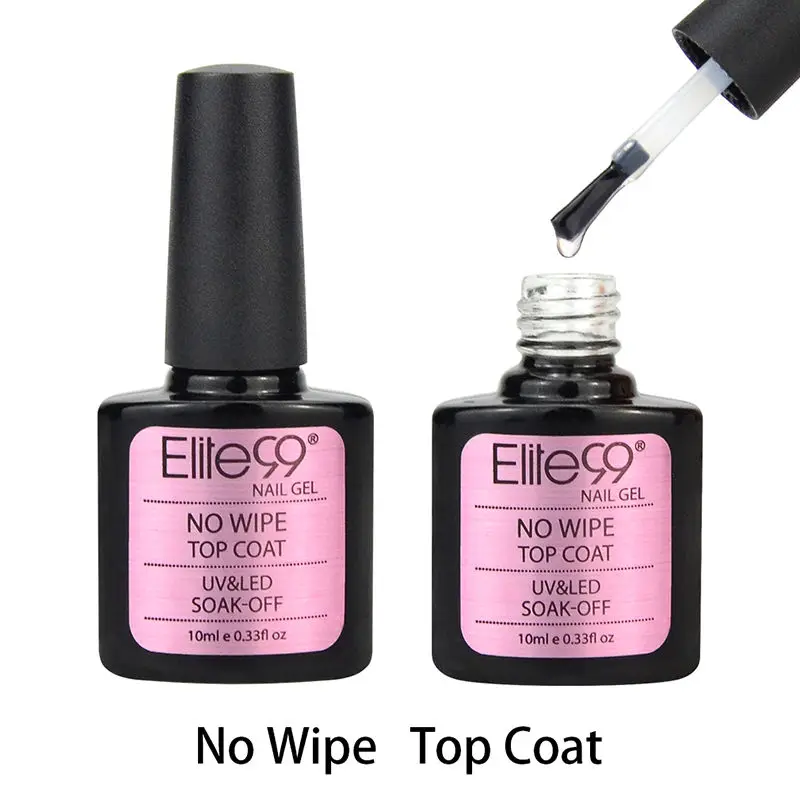 

Elite99 Top Coat Gel 10ml Soak Off No Wipe Top Coat UV LED Seal Gel Nail Polish Long Lasting Top Gel Polish for Nail Art Design
