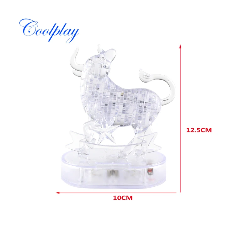 Coolplay DIY 3D Таурус головоломка в сборке Телец мигает хрустальные созвездия Ранние