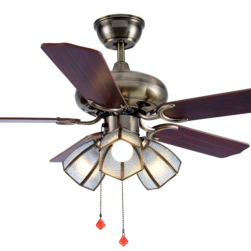 Европейский современный потолочный вентилятор TRAZOS в стиле ретро 42 дюйма с травой