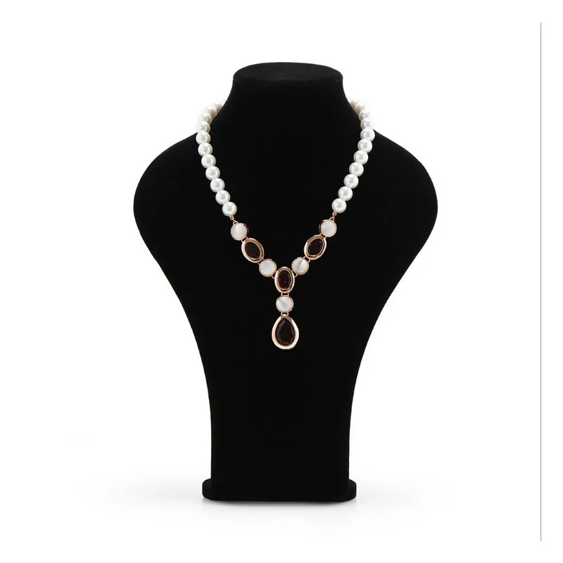 Флокирование Ожерелье Дисплей Стойки Портрет модели Кулон Ювелирные Изделия