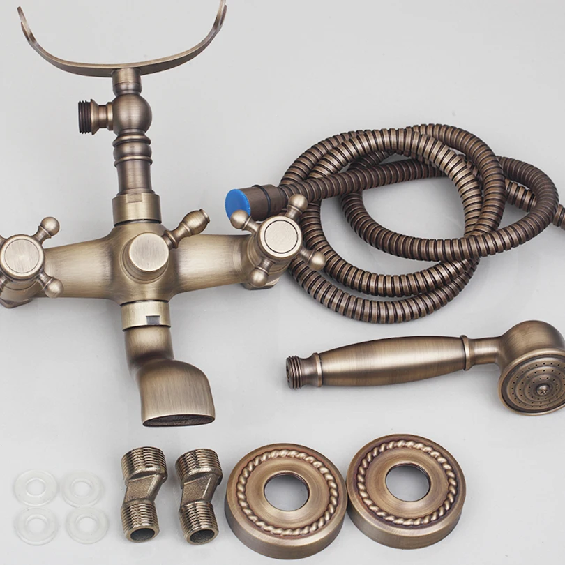 Хромированный смеситель для душа в ванную комнату с переключателем античный