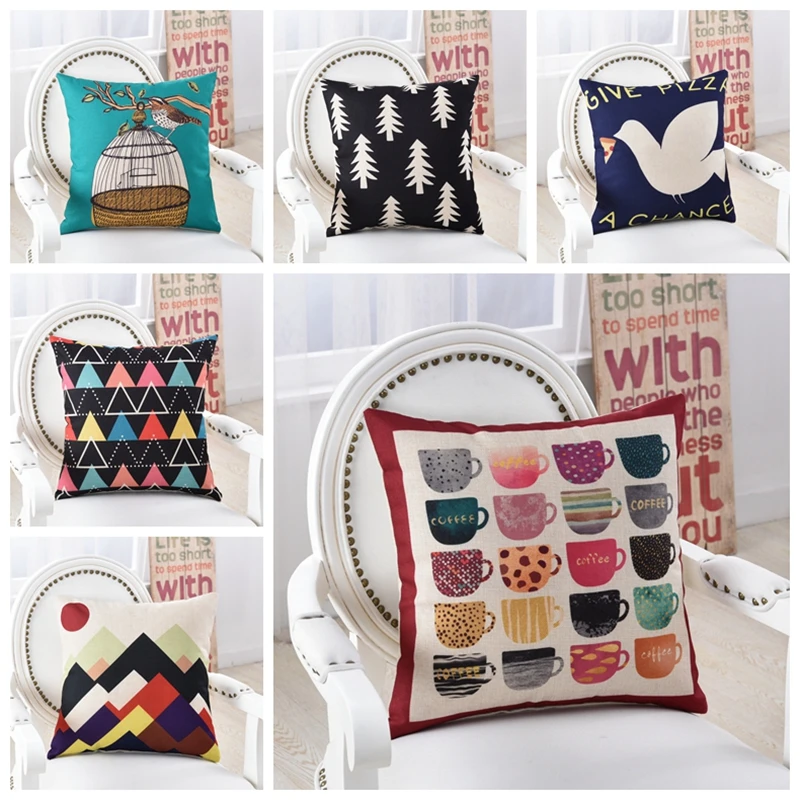 

Hot Selling Simple Geometric Sofa Pillow Cover Cartoon Pillow Office Truck Backrest Home Decor