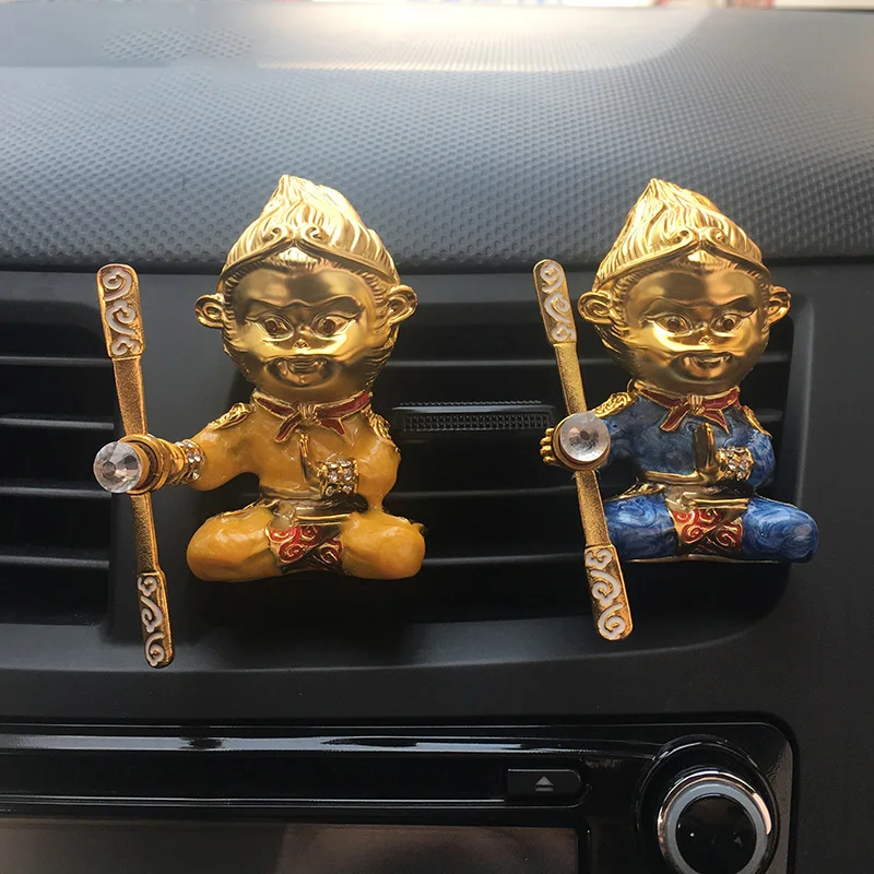 Sun Wukong автомобильный освежитель воздуха на выходе, автомобильный освежитель воздуха в форме обезьяны, автомобильный парфюмерный диффузор из цинкового сплава, украшение в виде короля обезьяны 29
