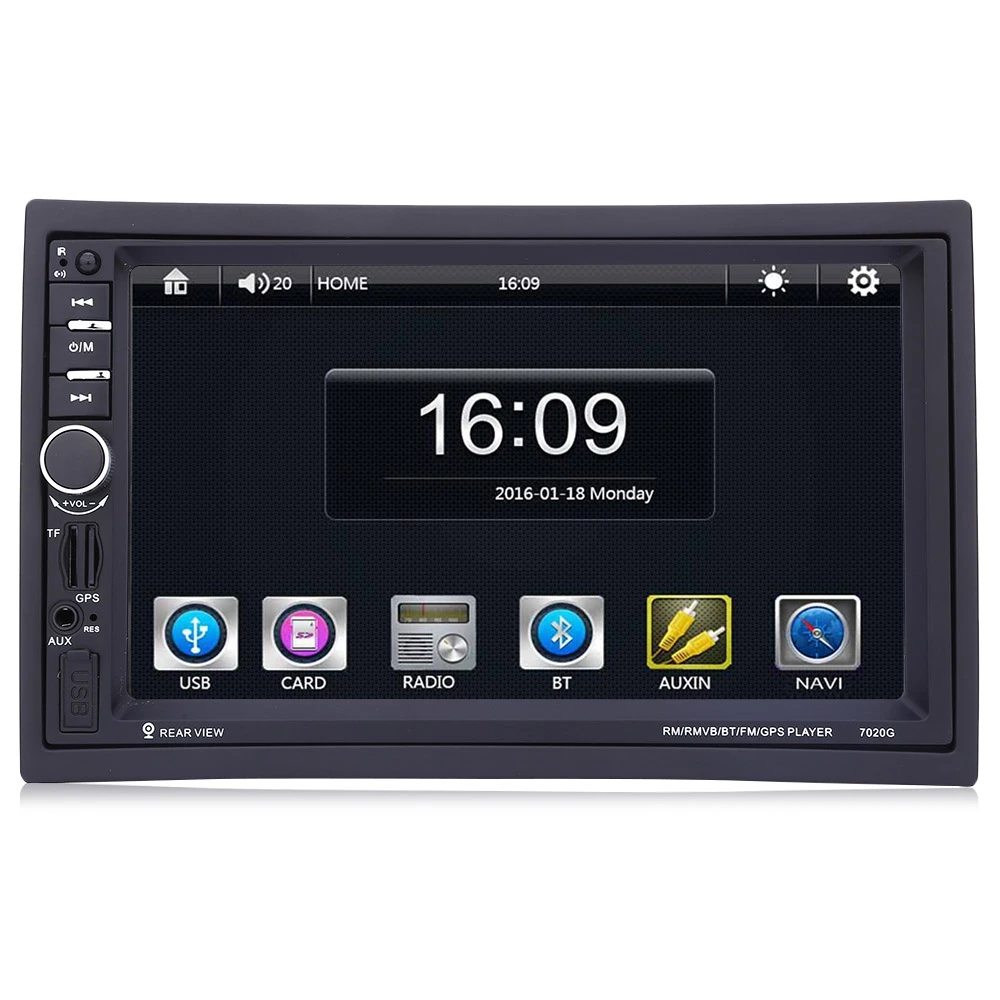 7020G 7 inch 1080P Car Audio Player MP5 Bluetooth Call GPS Navigation Rearview Camera Remote Control FM USB TF AUX|car gps player|car audio inch7 car