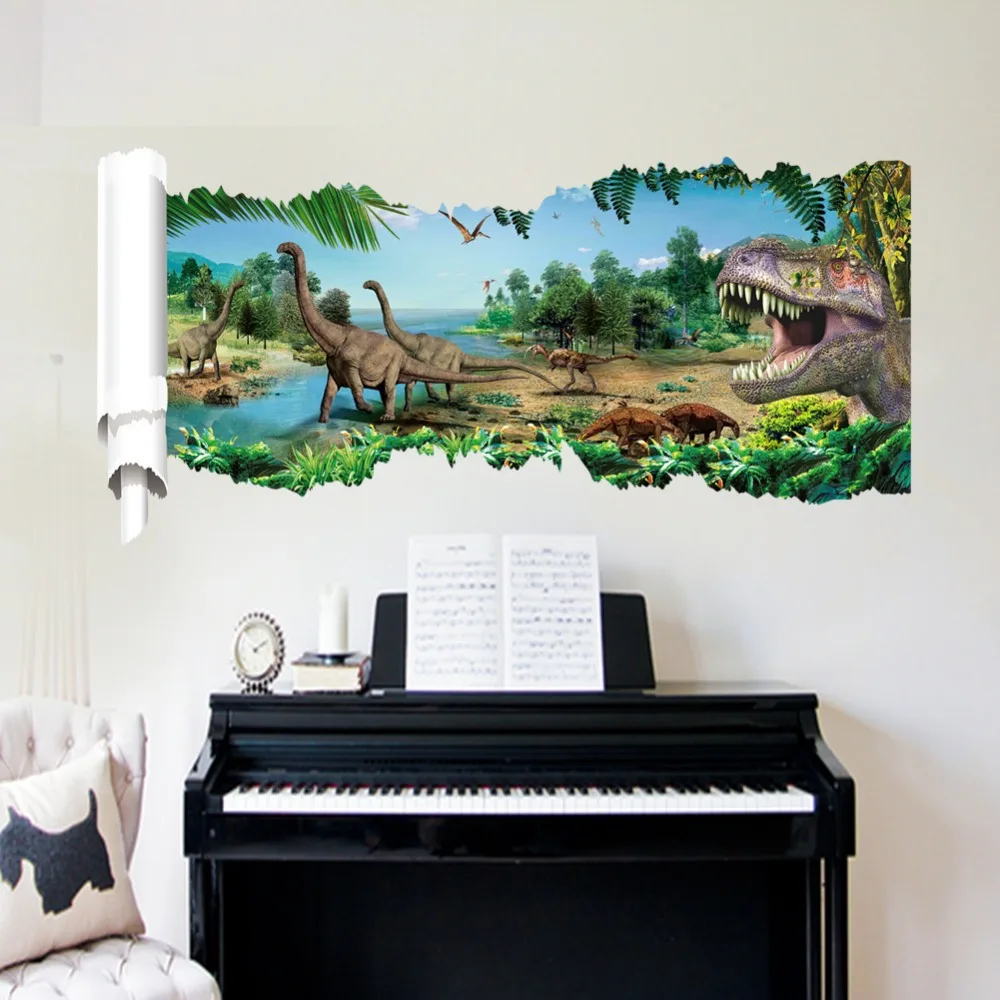 2016 Настоящее Новое Прибытие 35in * 19in Vinilos Паредес 3d Dinosaurios Animales Сравнению Украшения