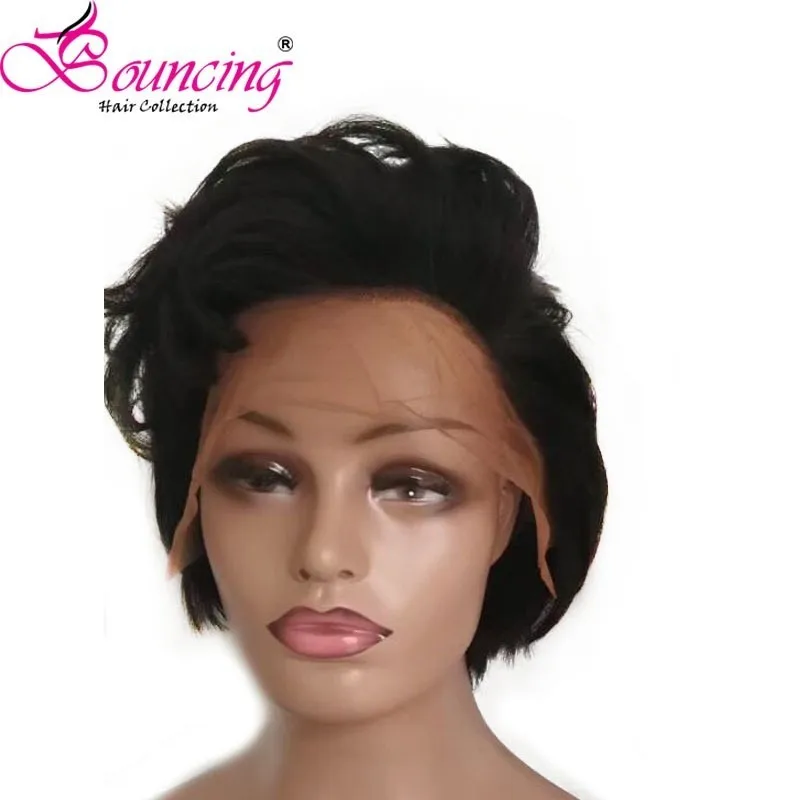 Подпрыгивающие волосы короткие Pixie Cut парики бразильские человеческие волосы remy парик для черных женщин 2 шт./партия