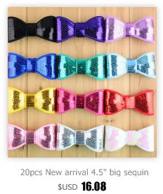 24 Цвет 11 см дети роскошный Bowknots 24 шт./лот девушки волосы Красота блесток луки для девушек, с большим бантом-аксессуар бабочка HDJ24