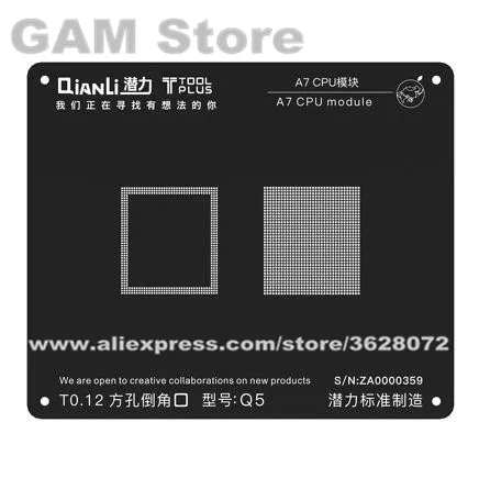 

A7 CPU RAM BGA Stencil For iPhone 5S CPU Module iBlack Reballing IC Pin Tin Plant Net Direct Heating Template 0.12mm Thickness