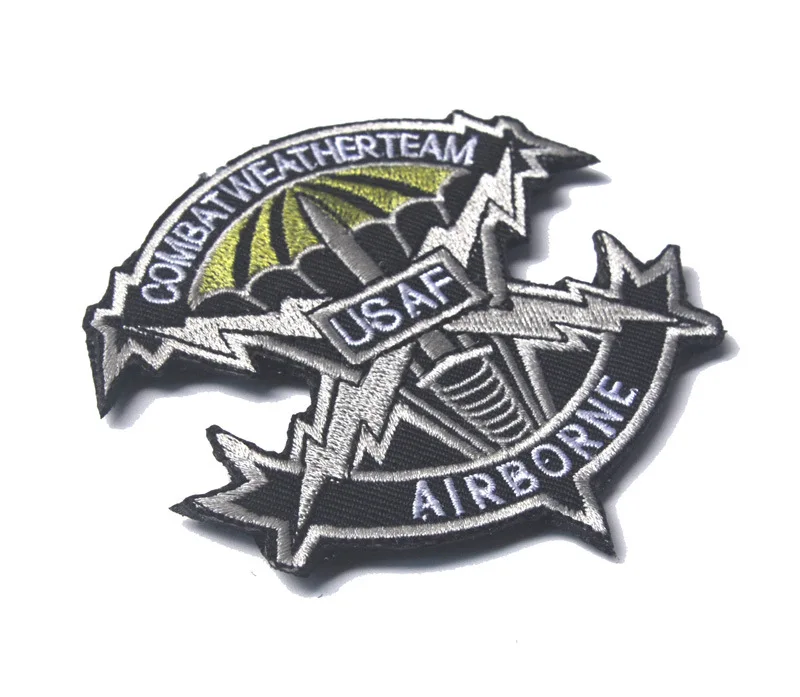 Антикварный цинк США PARATRO нашивки USAF AIRBORNE военный США армейский значок тактический боевой дух крюк нашивки страйкбол для пальто куртка - Цвет: Антикварный цинк
