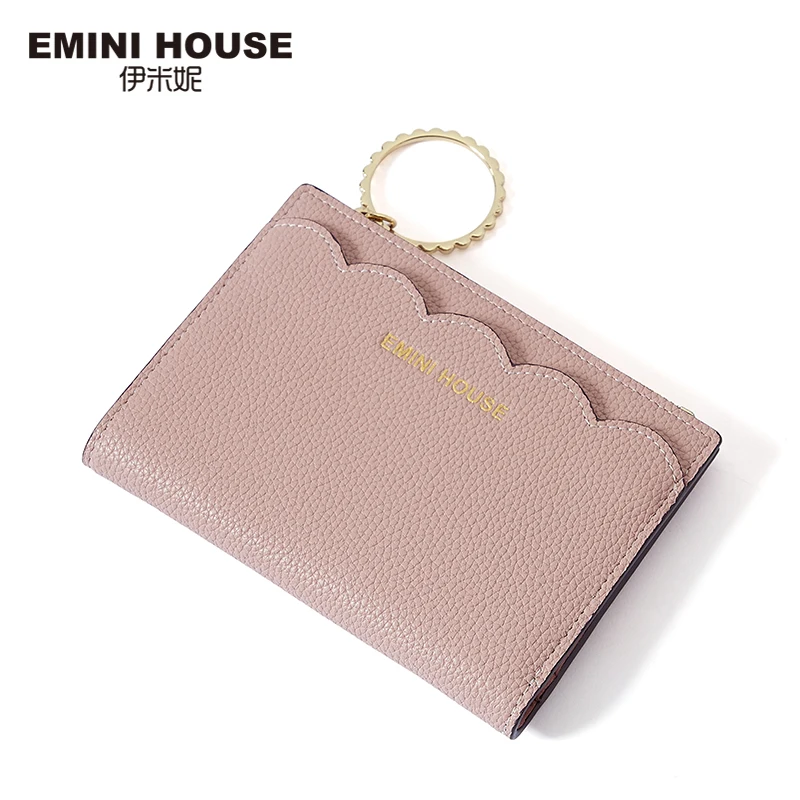 Женский кошелек двойного сложения EMINI HOUSE с оборками держатель для карт