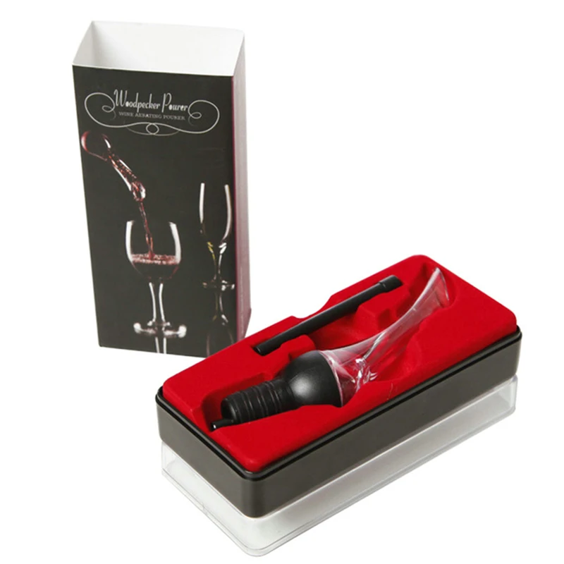 1Set Pourer and Box Аэратор вина Pourer Черный Премиум аэратор Pourer И Графин носик напиток разливщик ликера вина с коробкой аэратор вина - Цвет: 1Set Pourer and Box