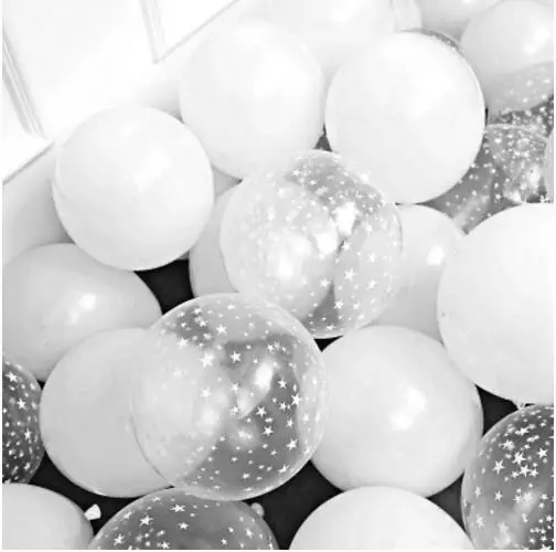 Латексные шары 15 шт. газово-голубого и розового цветов с голубыми звездами