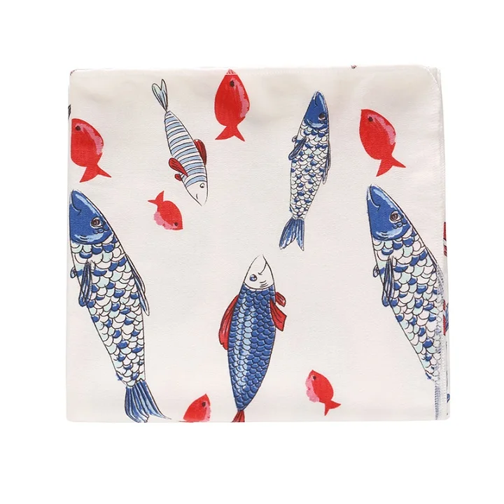 Marine fish 1 предмет, хлопок, детское одеяло для пеленания, одеяло для новорожденных, новое одеяло, тканевый спальный мешок для малышей, банное полотенце, размер 90*90 см - Цвет: Marine fish