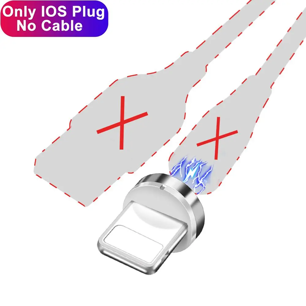 Олаф светодиодный магнитный кабель 3A для iPhone samsung huawei Xiaomi Micro usb type c Quick Charge 3,0 Быстрый Магнитный usb-кабель для зарядки - Цвет: Only For iPhone Plug