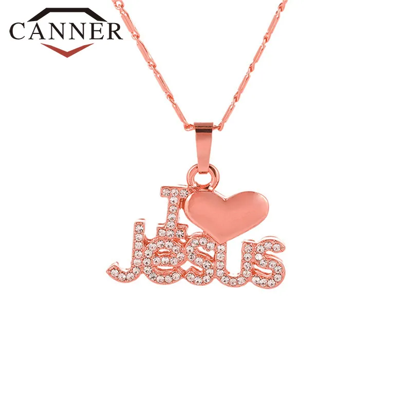 Ожерелье с надписью CANNER I Love Jesus модное женское ожерелье цирконием TW | Украшения и