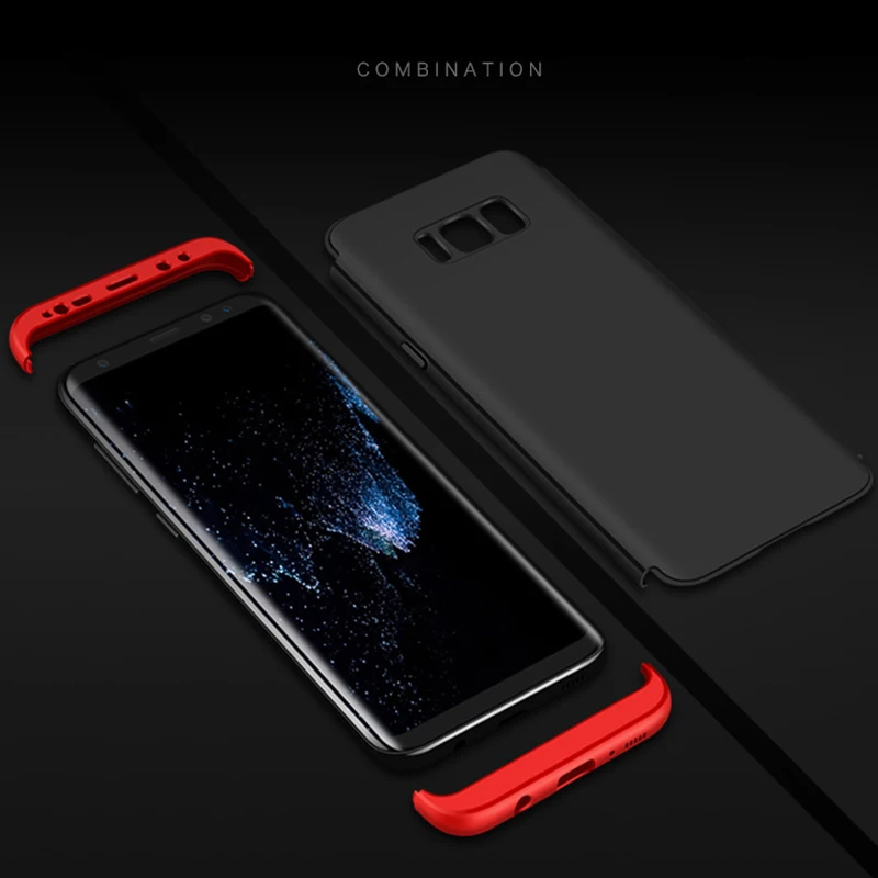 YOJOCK 360 полная защита Жесткий ПК чехол для Samsung Galaxy S8 S8Plus Note 8 S6 S7 Edge 3 в 1 Пластиковые