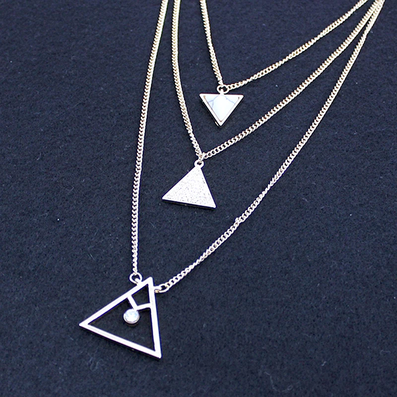 Многослойная треугольная эмалированная подвеска LongWay в богемном стиле женская