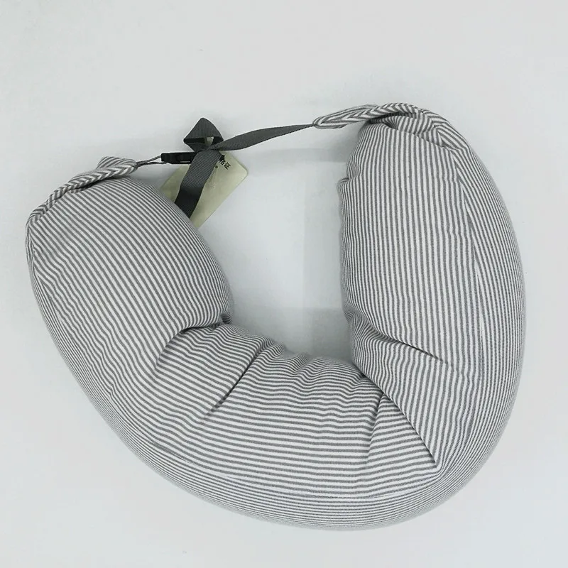 white gray U-образная дорожная подушка для шеи, хлопковые подушки, массажер, наночастицы, Travesseiro Almohada U Pillow Sleepers - Цвет: white gray
