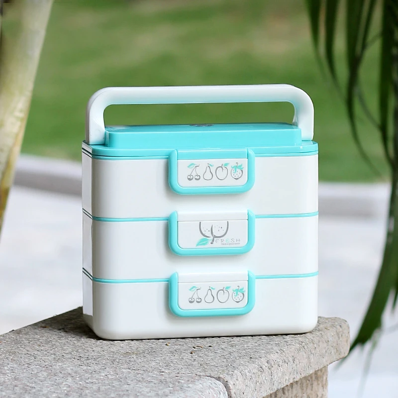 ONEUP 3 слоя термальный мультфильм Ланч бокс с сумками Microwavable Bento коробка большой