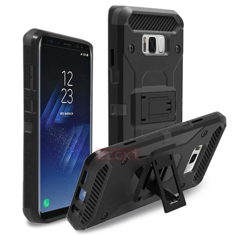 Роскошный 360 Полный бронированный чехол для samsung S10 Plus E S9 S8 Note 10 9 8 силиконовый военный защитный чехол с зажимом для ремня