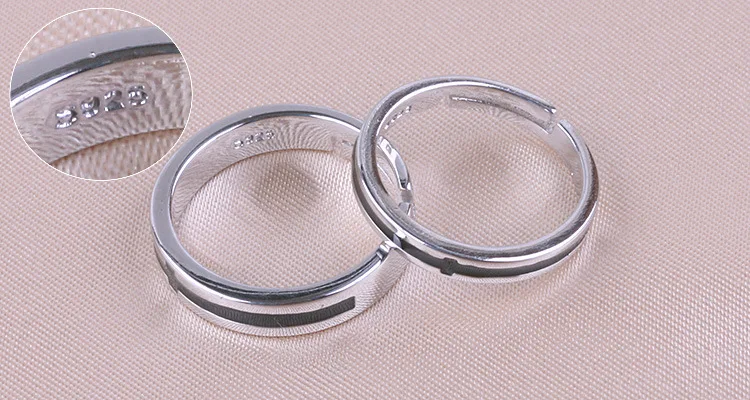 Ювелирные изделия для влюбленных посеребренные кольца с крестом черного цвета