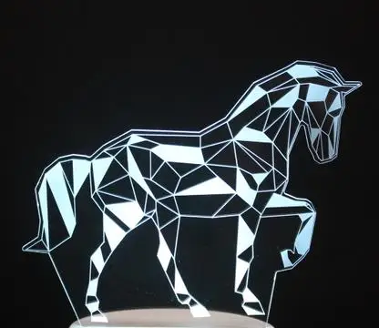 unicorn 3D светодиодный ночник Единорог Лошадь 7 цветов Изменение сенсорный переключатель голограмма атмосфера Новинка лампа для украшения дома визуальный подарок - Испускаемый цвет: unicorn
