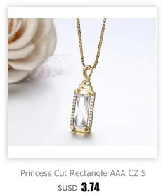 Принцесса Cut большой жирный прямоугольник Ocean Blue CZ подвеска Ожерелья и подвески Цепочки и ожерелья Для женщин золото Цвет ювелирные ожерелье bijoux