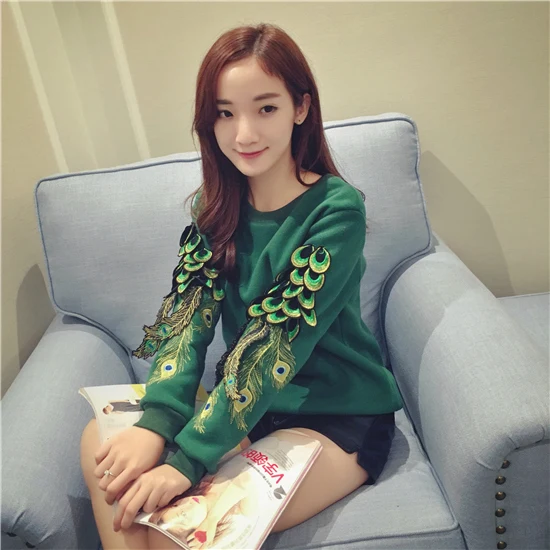 1 пара модных вышитых павлиньих крыльев футболок свитеров одежды Аксессуары