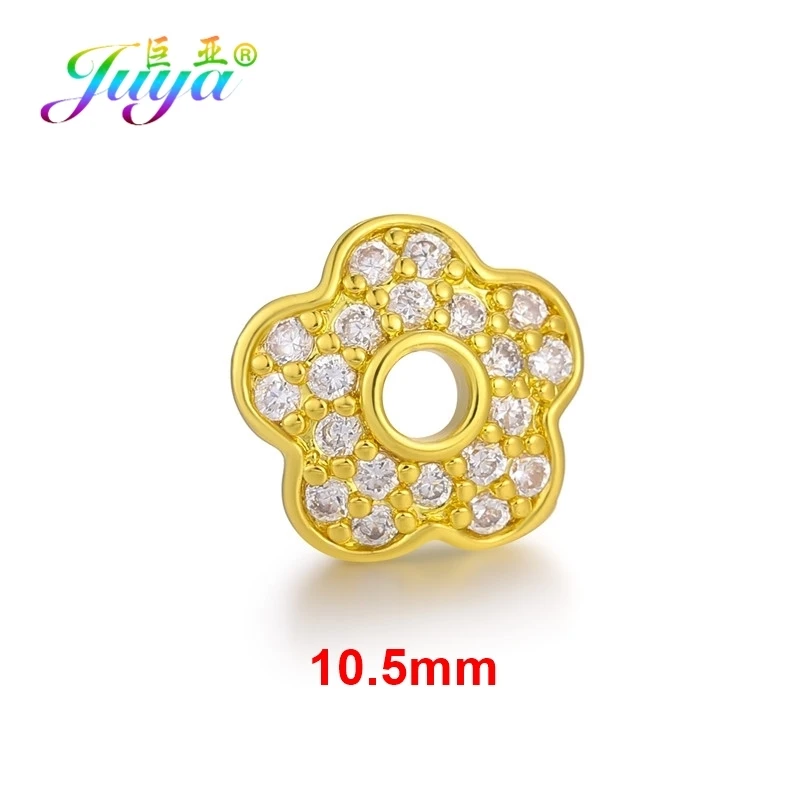 Gold 10.5mm Juya DIY Ювелирные изделия с кистями компоненты 8 10 12 мм украшение круглый цветок разделитель бусины шапки Аксессуары для ювелирных изделий - Цвет: Gold 10.5mm