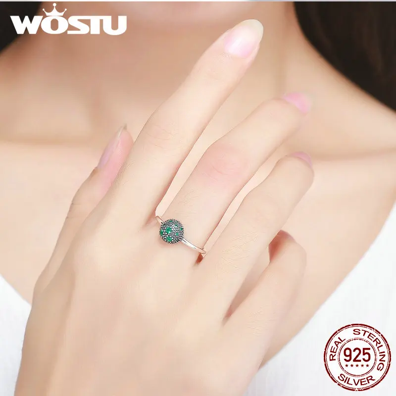 WOSTU, высокое качество, настоящее 925 пробы, серебряные океанские кольца с мозаичным орнаментом для женщин, Аутентичные ювелирные украшения для свадьбы, подарок CQR138