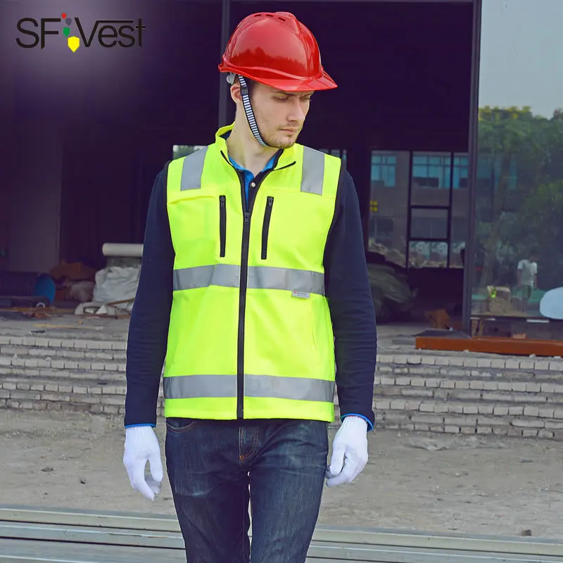 SFVEST HI VIS жилет светоотражающий жилет Эластичный Оксфорд ленты мотоциклетный жилет с ID карманами мужские