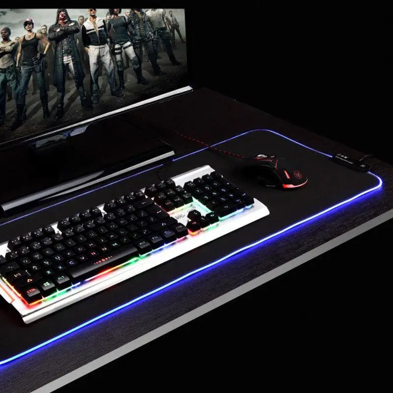 EastVita большое RGB цветное светодиодное освещение игровой коврик для мыши Коврик для ПК ноутбука RGB с подсветкой эффект r20