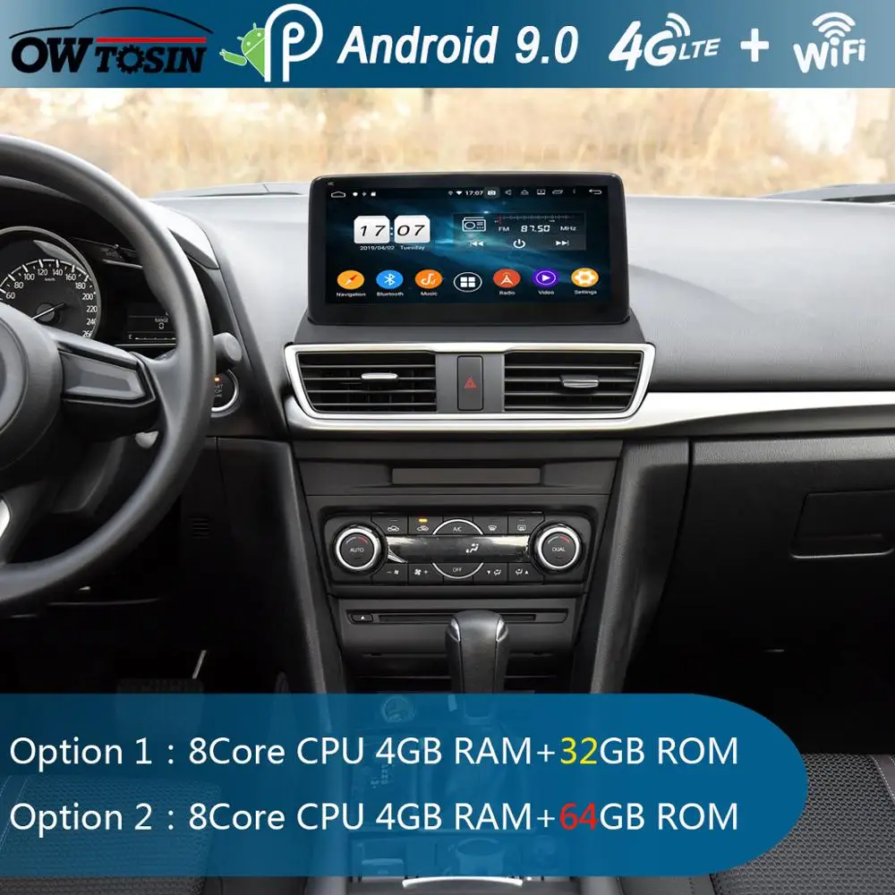 10,2" ips 8 ядерный 4 Гб+ 64 ГБ Android 9,0 автомобильный мультимедийный плеер для Mazda 3 Мазда 3 Axela gps Радио DSP CarPlay