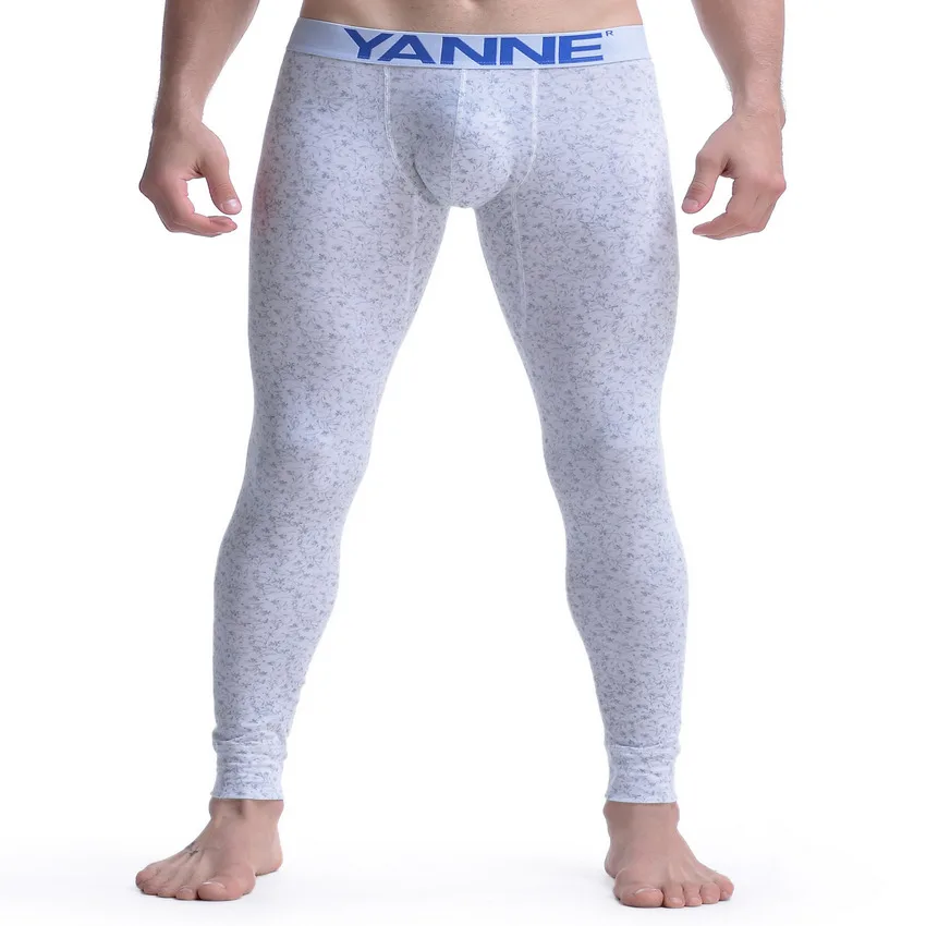 Новый Бренд мужская Цветочный Отпечатано Лонг Джонс Хлопок Термобелье