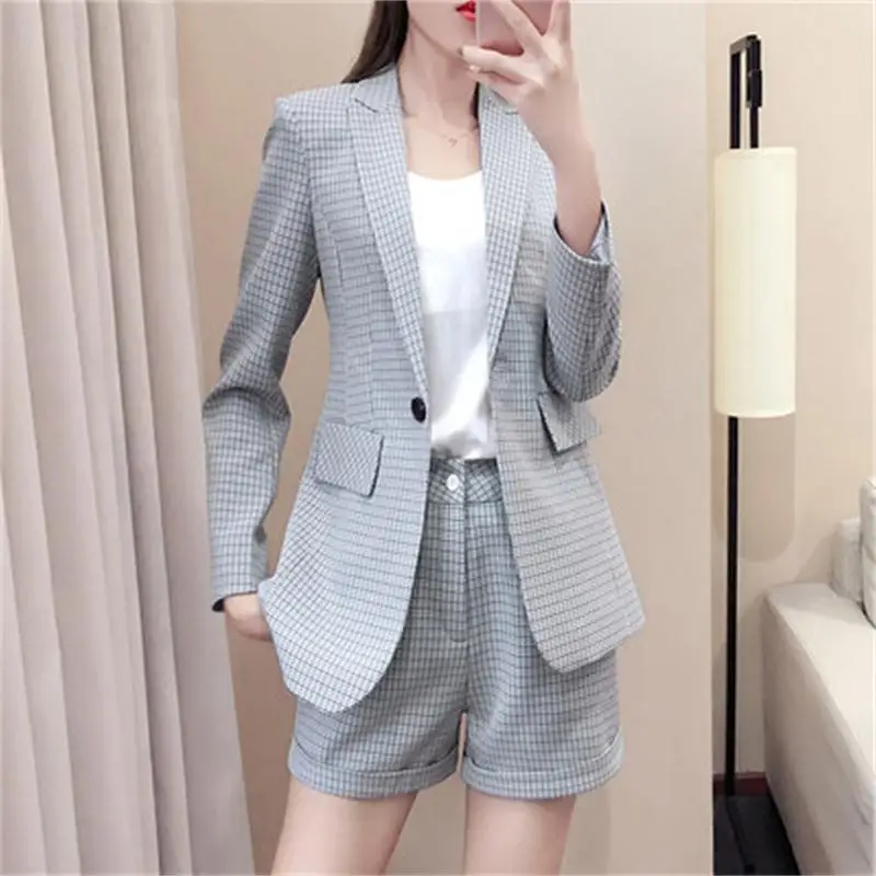 

Блейзер Женский, Повседневный, в клетку, с длинным рукавом, 4XL, размера плюс