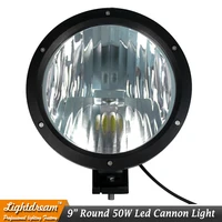 8.7" inch 50W 2leds Led headlight Offroad 50 Watt 8.7" LED LIGHT CANNON BLACK led work light with clear cover used for car x1pc
