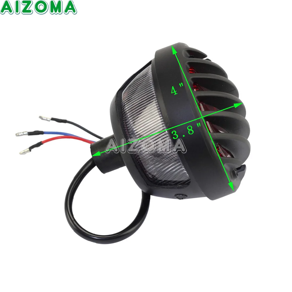 12v Retro Brake Rear Tail Light w/ LED License Plate Lights for Harley Chopper Cruisers Cafe Racer Motorcycles Black Stop Lamp |