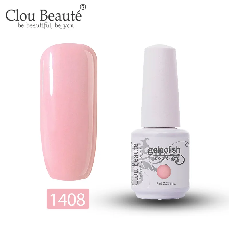 1408 Clou Beaute Гель-лак 85 цветов набор гель-лаков для ногтей маникюрный цветной гель-краска УФ-гель для ногтей замачиваемый светодиодный лак для ногтей 8 мл - Цвет: 1408