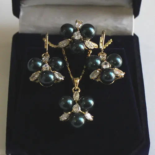 Горячая Распродажа Новый стиль&gt Редкие 8 мм черные жемчужные серьги в виде