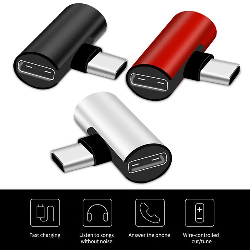 2 в 1 Тип C до 3 5 мм разъем для наушников зарядный конвертер USB Type-C аудио адаптер