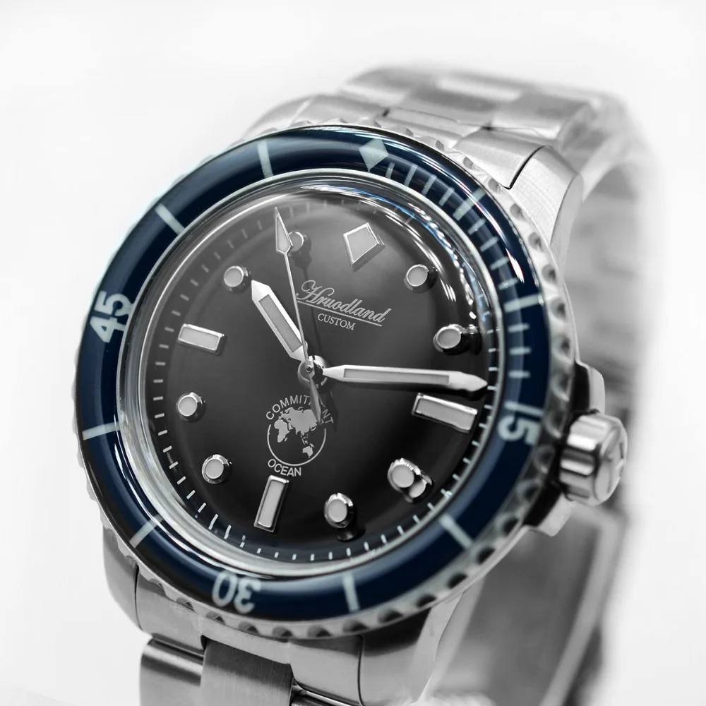 Новинка 5015, мужские часы из нержавеющей стали, автоматические часы для дайвинга, 20 АТМ, сапфириглас, ободок, Ретро стиль, Сан Мартин, мужские механические наручные часы