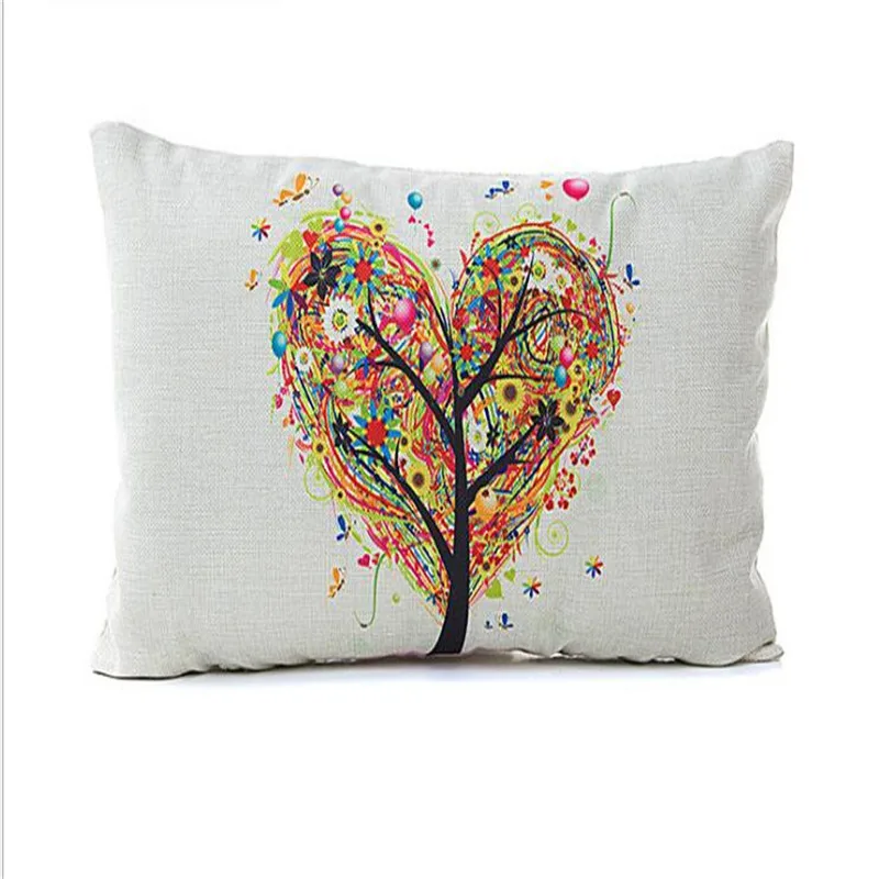 Korean style spring and summer linen garden nap waist love tree hug pillowcase | Дом и сад