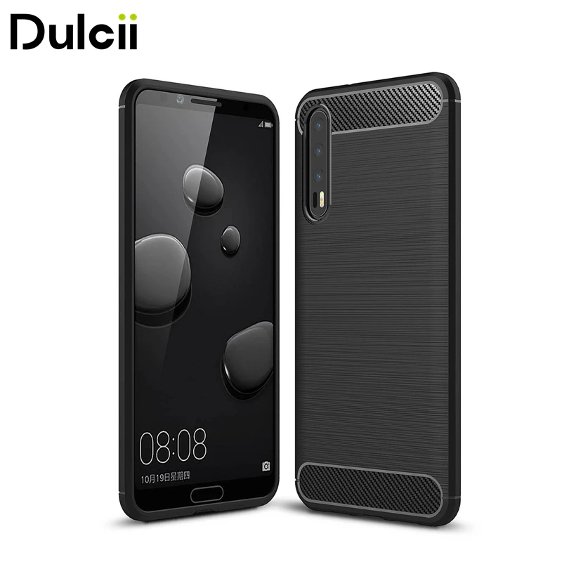 Dulcii углеродного волокна Текстура Матовый ТПУ Shell GEL чехол для Huawei P20 Pro-6.1 дюйм(ов) |