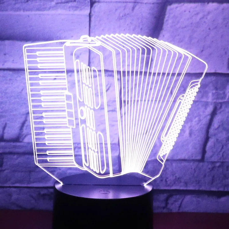 3D LED ночник гармошка соковыжималка музыкальная с 7 видов цветов лампа для
