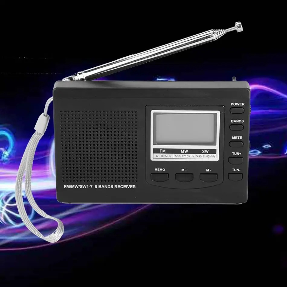Портативный мини стерео радио FM/MW/SW приемник w/Цифровой Будильник FM радио приемник музыкальный плеер Громкоговоритель для наружного