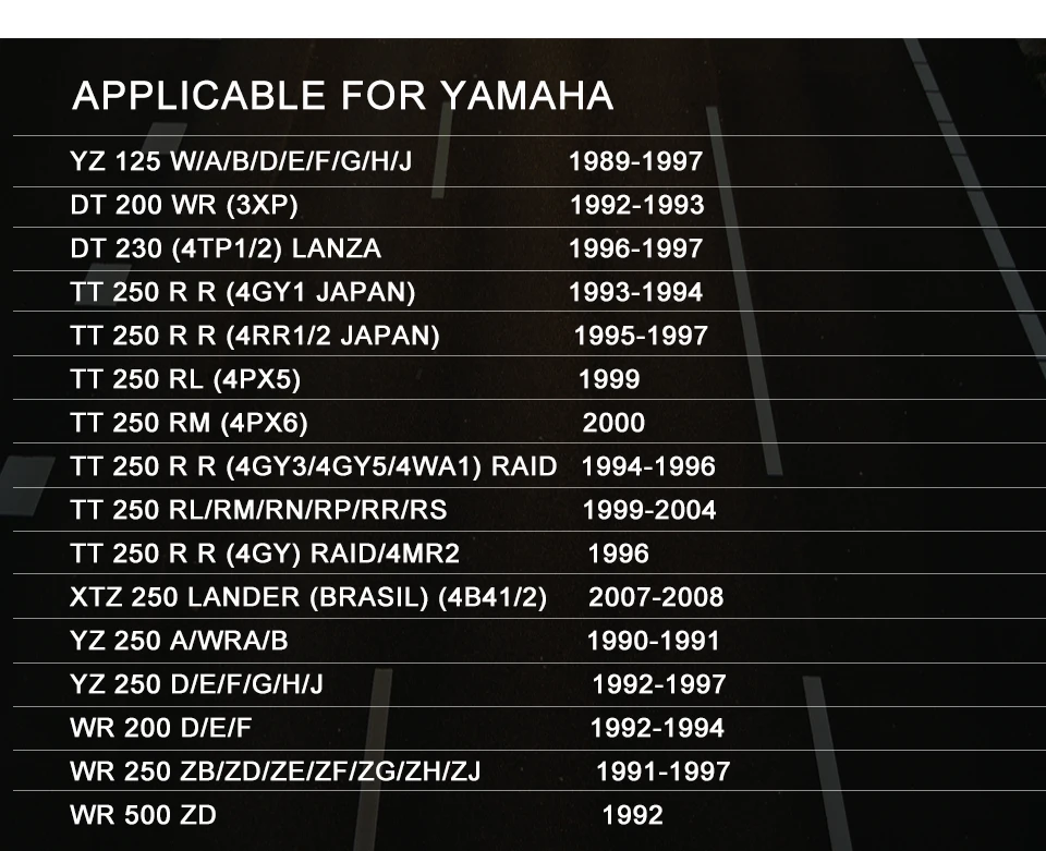 250CC 500CC мотоциклетные передние и задние тормозные колодки для YAMAHA YZ 125 250 DT 200 230 XTZ TT 250 TT250R WR 200 250 500 Lander