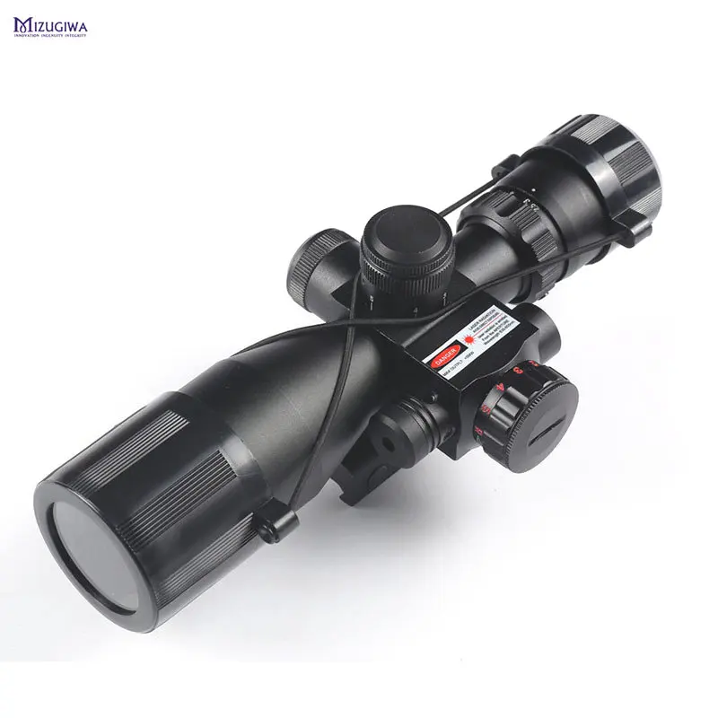 Тактический 2 5 10x40 Riflescope красный зеленый двойной подсветкой Mil dot прицел с красной